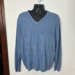 John Bartlet Blue V-Neck Sweater Size XL